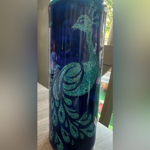 Other - Beautiful custom made Peacock 20oz skinny tumbler